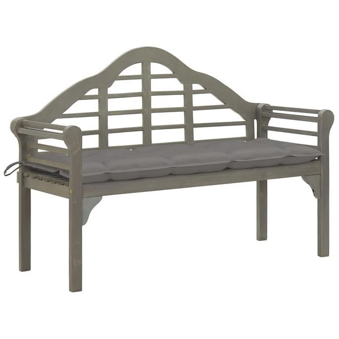 Banc De Jardin Avec Coussin 135 Cm Bois D'acacia Massif Gris 3 1 Banc De Jardin Avec Coussin 135 Cm Bois D'acacia Massif Gris 3
