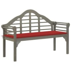 Banc De Jardin Avec Coussin 135 Cm Bois D'acacia Massif Gris 25