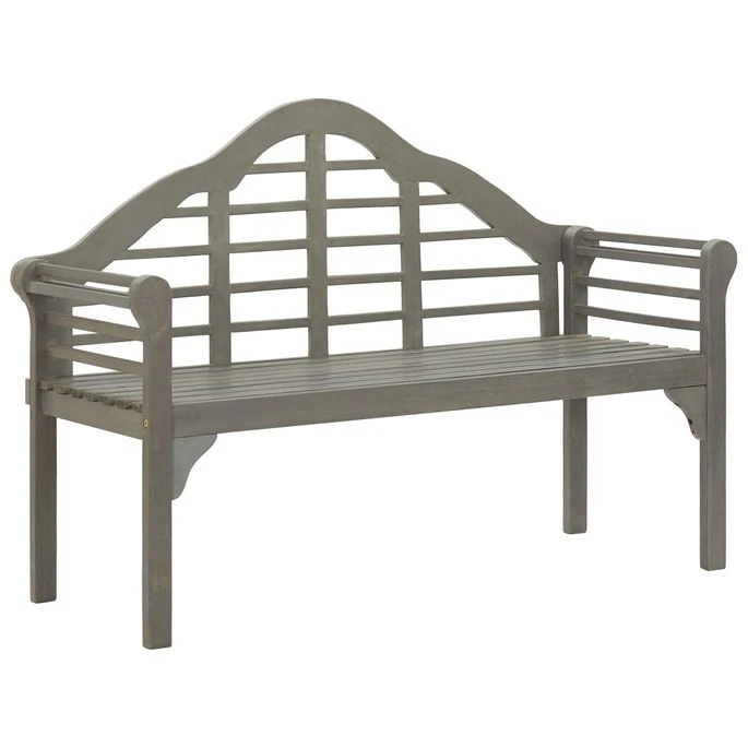Banc De Jardin Avec Coussin 135 Cm Bois D'acacia Massif Gris 25 2 Banc De Jardin Avec Coussin 135 Cm Bois D'acacia Massif Gris 25 – Image 2