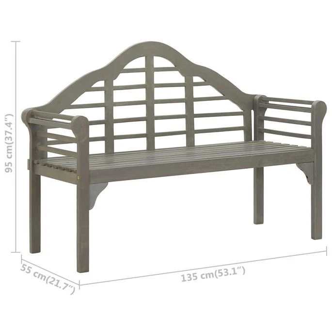 Banc De Jardin Avec Coussin 135 Cm Bois D'acacia Massif Gris 25 10 Banc De Jardin Avec Coussin 135 Cm Bois D'acacia Massif Gris 25 – Image 10