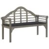 Banc De Jardin Avec Coussin 135 Cm Bois D'acacia Massif Gris 2