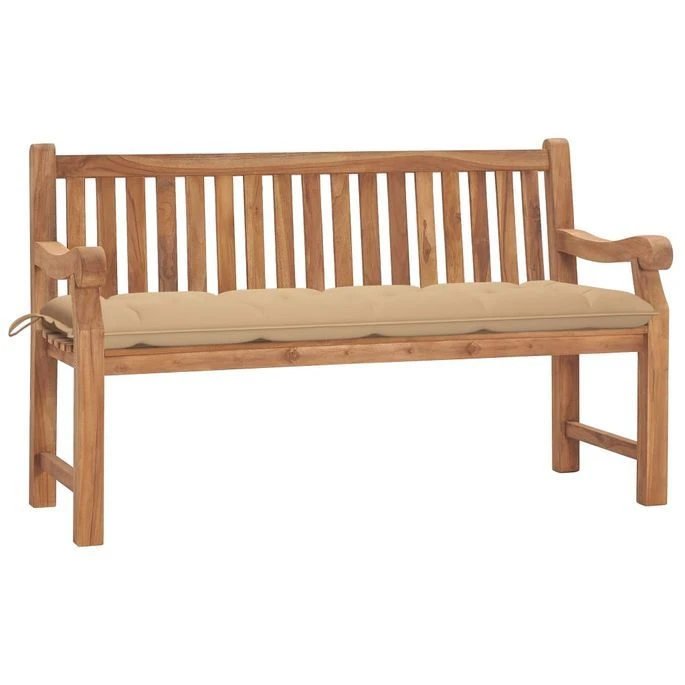 Banc De Jardin Avec Coussin 150 Cm Bois De Teck Massif 7 1 Banc De Jardin Avec Coussin 150 Cm Bois De Teck Massif 7