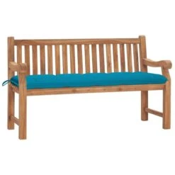 Banc De Jardin Avec Coussin 150 Cm Bois De Teck Massif 8