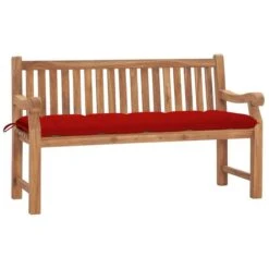 Banc De Jardin Avec Coussin 150 Cm Bois De Teck Massif 10