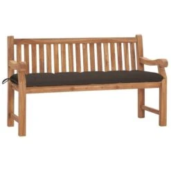 Banc De Jardin Avec Coussin 150 Cm Bois De Teck Massif