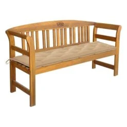 Banc De Jardin Avec Coussin 157 Cm Bois D'acacia Massif 4