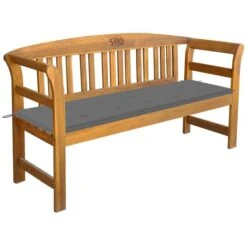 Banc De Jardin Avec Coussin 157 Cm Bois D'acacia Massif 11