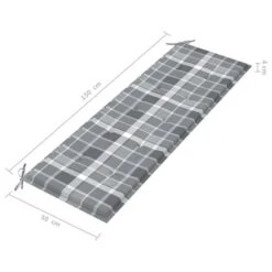 Banc De Jardin Avec Coussin à Carreaux Gris 150 Cm Teck Massif 2 -Esprit Plein Air banc de jardin avec coussin a carreaux gris 150 cm teck massif 8720286267769 830596