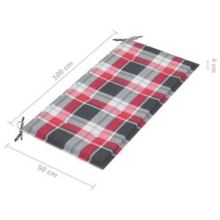 Banc De Jardin Avec Coussin à Carreaux Rouge 112 Cm Teck Massif -Esprit Plein Air banc de jardin avec coussin a carreaux rouge 112 cm teck massif 3666722424981 828769