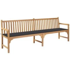 Banc De Jardin Avec Coussin Anthracite 240 Cm Teck Massif