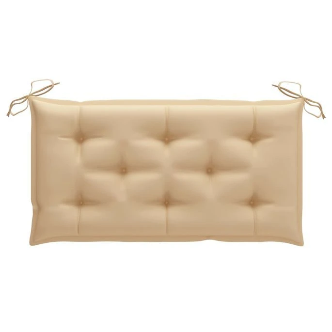 Banc De Jardin Avec Coussin Beige 112 Cm Bois De Teck Massif 6 Banc De Jardin Avec Coussin Beige 112 Cm Bois De Teck Massif – Image 6