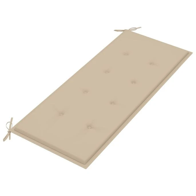 Banc De Jardin Avec Coussin Beige 120 Cm Bois De Teck Massif 3 5 Banc De Jardin Avec Coussin Beige 120 Cm Bois De Teck Massif 3 – Image 5