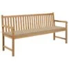 Banc De Jardin Avec Coussin Beige 175 Cm Bois De Teck Massif