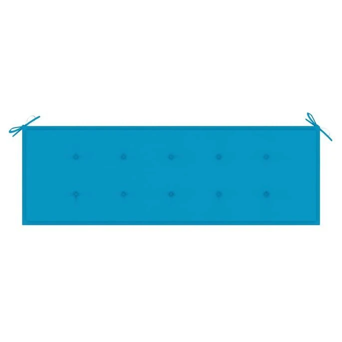 Banc De Jardin Avec Coussin Bleu 150 Cm Bois De Teck Massif 4 6 Banc De Jardin Avec Coussin Bleu 150 Cm Bois De Teck Massif 4 – Image 6