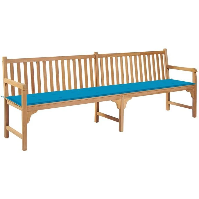 Banc De Jardin Avec Coussin Bleu 240 Cm Bois De Teck Massif 1 Banc De Jardin Avec Coussin Bleu 240 Cm Bois De Teck Massif