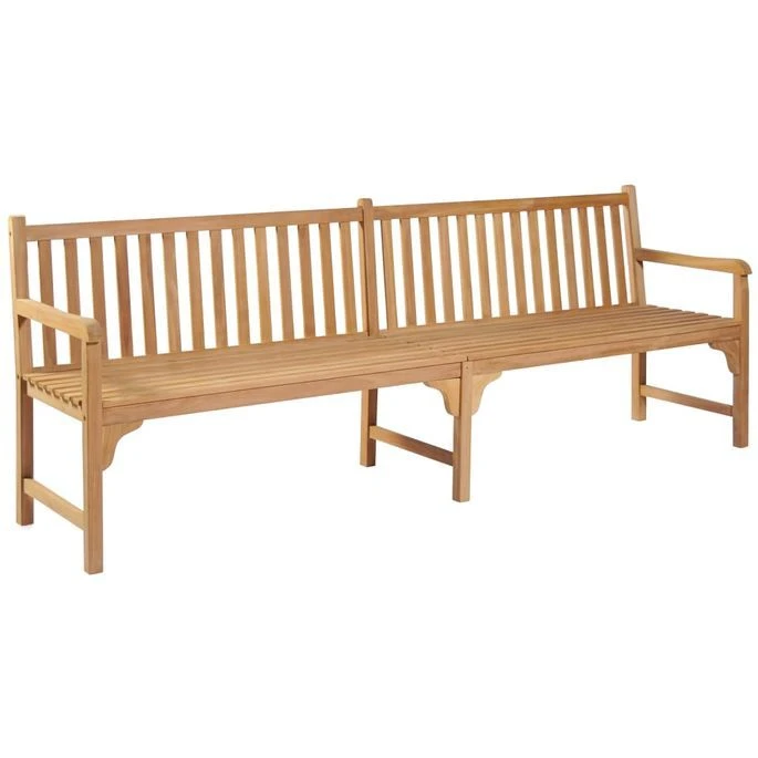 Banc De Jardin Avec Coussin Bleu 240 Cm Bois De Teck Massif 2 Banc De Jardin Avec Coussin Bleu 240 Cm Bois De Teck Massif – Image 2