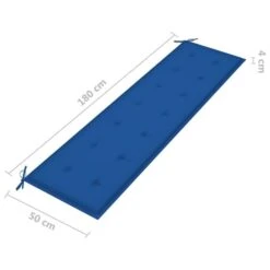 Banc De Jardin Avec Coussin Bleu Royal 175 Cm Teck Massif -Esprit Plein Air banc de jardin avec coussin bleu royal 175 cm teck massif 8720286267189 830032