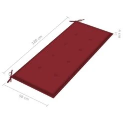 Banc De Jardin Avec Coussin Bordeaux 240 Cm Bois De Teck Massif -Esprit Plein Air banc de jardin avec coussin bordeaux 240 cm bois de teck massif 3666722869966 830806