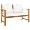 Banc De Jardin Avec Coussin Crème 120 Cm Bois Solide D'acacia