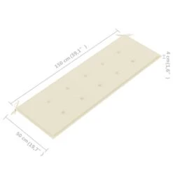 Banc De Jardin Avec Coussin Crème 150 Cm Bois De Teck Massif -Esprit Plein Air banc de jardin avec coussin creme 150 cm bois de teck massif 3666722838269 830488