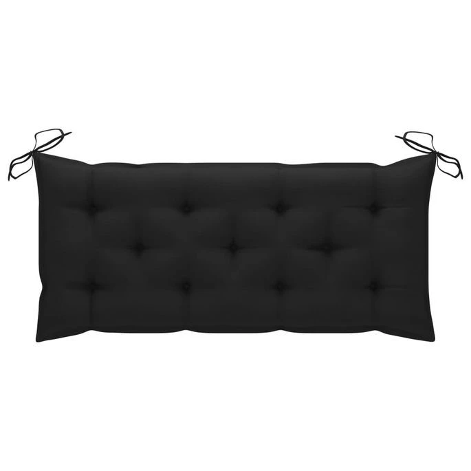 Banc De Jardin Avec Coussin Noir 120 Cm Bois De Teck Massif 6 6 Banc De Jardin Avec Coussin Noir 120 Cm Bois De Teck Massif 6 – Image 6