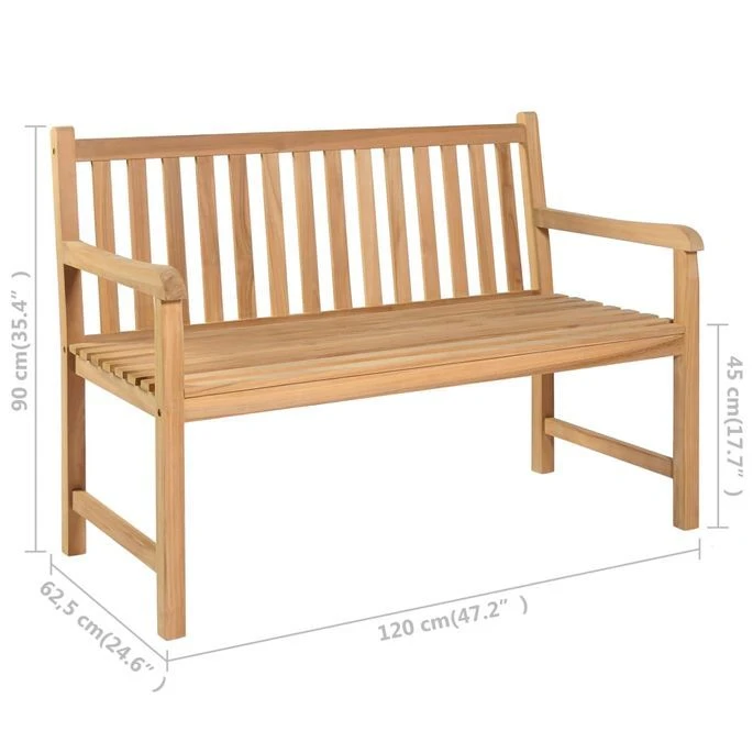 Banc De Jardin Avec Coussin Noir 120 Cm Bois De Teck Massif 6 10 Banc De Jardin Avec Coussin Noir 120 Cm Bois De Teck Massif 6 – Image 10