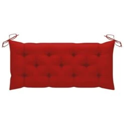 Banc De Jardin Avec Coussin Rouge 120 Cm Bois De Teck Massif 2 -Esprit Plein Air banc de jardin avec coussin rouge 120 cm bois de teck massif 8720286267561 830406