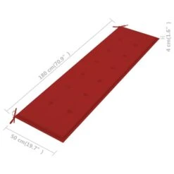 Banc De Jardin Avec Coussin Rouge 175 Cm Bois De Teck Massif -Esprit Plein Air banc de jardin avec coussin rouge 175 cm bois de teck massif 8720286267141 830005