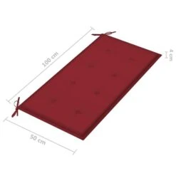Banc De Jardin Avec Coussin Rouge Bordeaux 112 Cm Teck Massif -Esprit Plein Air banc de jardin avec coussin rouge bordeaux 112 cm teck massif 3666722425025 828733