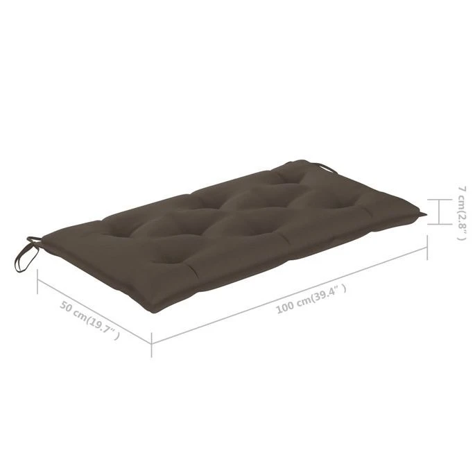 Banc De Jardin Avec Coussin Taupe 112 Cm Bois De Teck Massif 11 Banc De Jardin Avec Coussin Taupe 112 Cm Bois De Teck Massif – Image 11