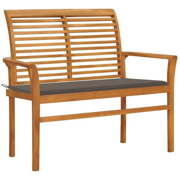 Banc De Jardin Avec Coussin Taupe 112 Cm Bois De Teck Massif 2 1 Banc De Jardin Avec Coussin Taupe 112 Cm Bois De Teck Massif 2