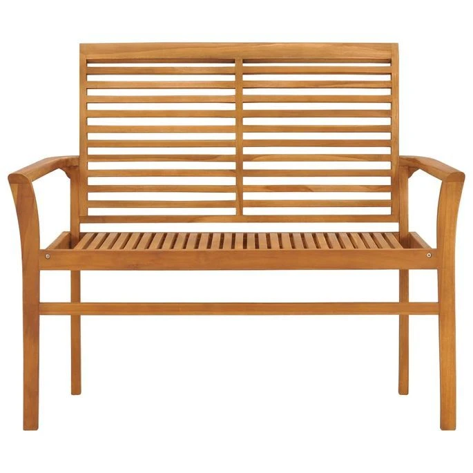 Banc De Jardin Avec Coussin Taupe 112 Cm Bois De Teck Massif 2 3 Banc De Jardin Avec Coussin Taupe 112 Cm Bois De Teck Massif 2 – Image 3
