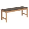 Banc De Jardin Avec Coussin Taupe 120 Cm Bois De Teck Massif 4