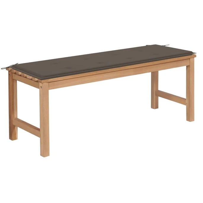 Banc De Jardin Avec Coussin Taupe 120 Cm Bois De Teck Massif 4 1 Banc De Jardin Avec Coussin Taupe 120 Cm Bois De Teck Massif 4