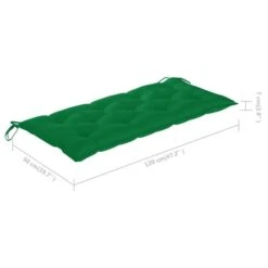 Banc De Jardin Avec Coussin Vert 240 Cm Bois De Teck Massif -Esprit Plein Air banc de jardin avec coussin vert 240 cm bois de teck massif 3666722869737 830921