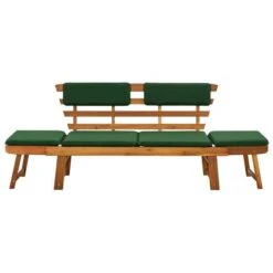 Banc De Jardin Avec Coussins 2-en-1 190 Cm Bois Solide D'acacia -Esprit Plein Air banc de jardin avec coussins 2 en 1 190 cm bois solide d acacia 3666722175760 1222818