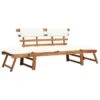 Banc De Jardin Avec Coussins 2-en-1 190 Cm Bois Solide D'acacia 5