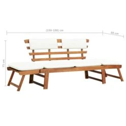 Banc De Jardin Avec Coussins 2-en-1 190 Cm Bois Solide D'acacia 5 -Esprit Plein Air banc de jardin avec coussins 2 en 1 190 cm bois solide d acacia 3666722330053 974570