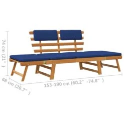 Banc De Jardin Avec Coussins 2-en-1 190 Cm Bois Solide D'acacia 6 -Esprit Plein Air banc de jardin avec coussins 2 en 1 190 cm bois solide d acacia 8720286543177 1224290