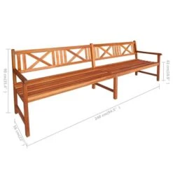 Banc De Jardin Avec Coussins 240 Cm Bois Solide D'acacia 16 -Esprit Plein Air banc de jardin avec coussins 240 cm bois solide d acacia 3666722208888 1158571