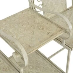 Banc De Jardin Avec Table Métal Blanc Break -Esprit Plein Air banc de jardin avec table metal blanc break 3666722557733 386609