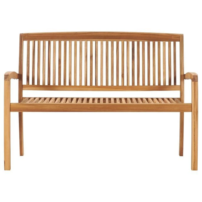 Banc De Jardin Empilable Et Coussin 128,5cm Bois De Teck Massif 5 3 Banc De Jardin Empilable Et Coussin 128,5cm Bois De Teck Massif 5 – Image 3