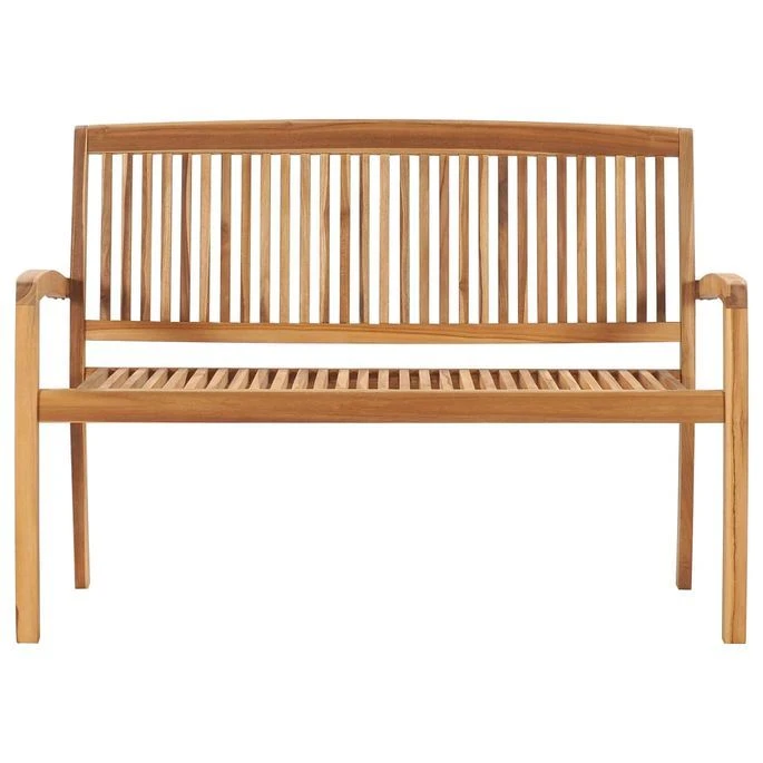 Banc De Jardin Empilable Et Coussin 128,5cm Bois De Teck Massif 14 3 Banc De Jardin Empilable Et Coussin 128,5cm Bois De Teck Massif 14 – Image 3