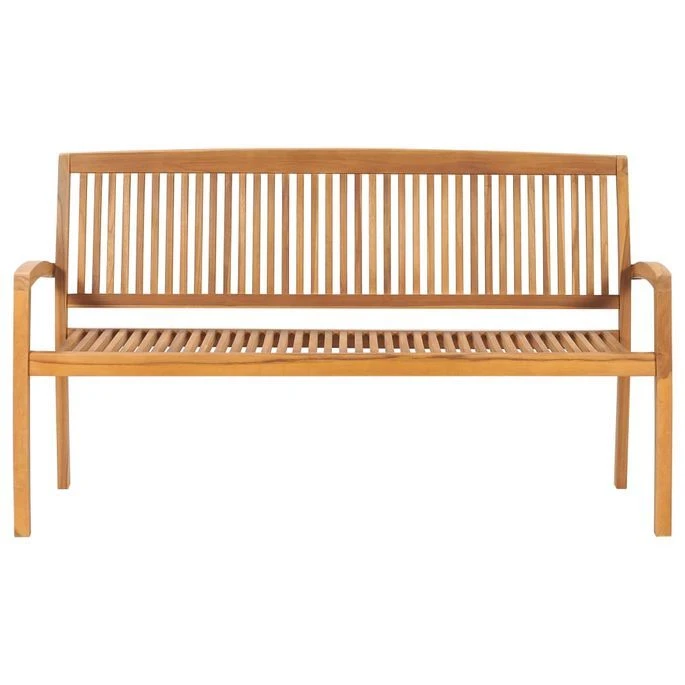 Banc De Jardin Empilable Et Coussin 159 Cm Bois De Teck Massif 12 7 Banc De Jardin Empilable Et Coussin 159 Cm Bois De Teck Massif 12 – Image 7
