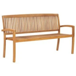 Banc De Jardin Empilable Et Coussin 159 Cm Bois De Teck Massif 27 -Esprit Plein Air banc de jardin empilable et coussin 159 cm bois de teck massif 3666722422680 833451