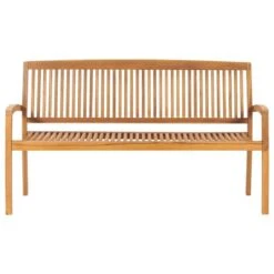 Banc De Jardin Empilable Et Coussin 159 Cm Bois De Teck Massif 20 -Esprit Plein Air banc de jardin empilable et coussin 159 cm bois de teck massif 3666722422796 833310