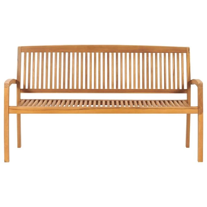 Banc De Jardin Empilable Et Coussin 159 Cm Bois De Teck Massif 6 3 Banc De Jardin Empilable Et Coussin 159 Cm Bois De Teck Massif 6 â Image 3