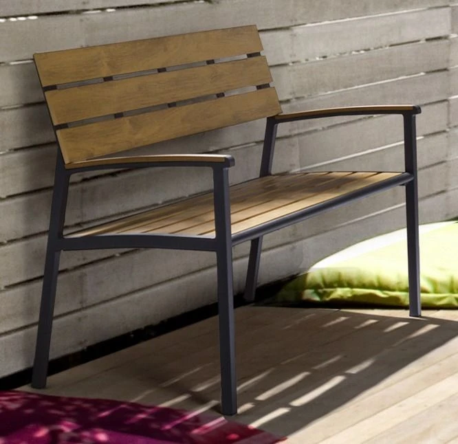 Banc De Jardin En Aluminium Anthracite Daniel L 123 Cm 3 Banc De Jardin En Aluminium Anthracite Daniel L 123 Cm – Image 3