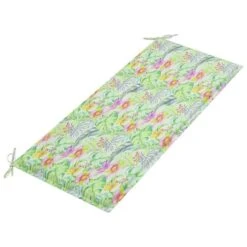 Banc De Jardin Et Coussin à Motif De Feuilles 120cm Teck Massif -Esprit Plein Air banc de jardin et coussin a motif de feuilles 120cm teck massif 8720286267479 830314