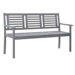 Banc De Jardin Eucalyptus Massif Gris Thebi 150 Cm